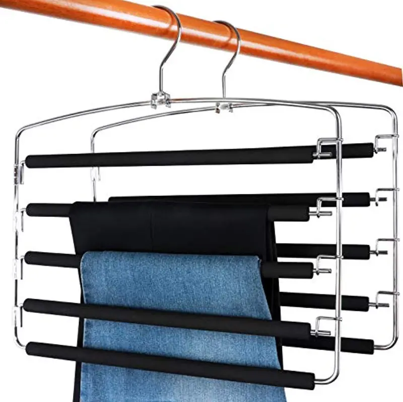 Topia Swing-Arm Pants Hanger – Space-Saving Foam-Padded Hanger For Trousers, Skirts & Scarves (2-Pack) 1
