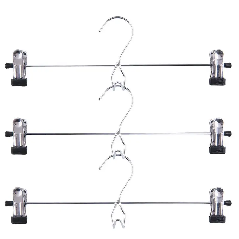 Tosnail 12-Pack Stackable Hangers – Metal Cascading Pants & Skirt Hangers With Dual Adjustable Clips 1