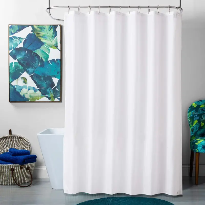 Treelen Eco-Friendly Peva Shower Liner – 72" X 72", Weighted Hem, Magnetic Bottom, Waterproof & 10-Gauge Thickness 1