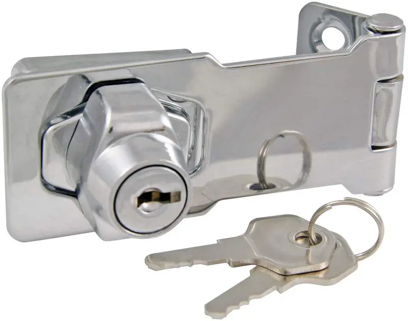 Ultra Hardware 31800 Chrome Hasp Lock – 3-Inch Reinforced Security Latch With Key 1