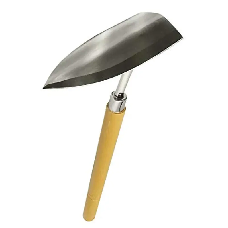 Umtech Japanese Garden Triangle Hoe – Stainless Steel Blade With Natural Wood Handle For Precision Landscaping 1