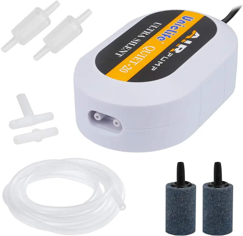 Uniclife Dual-Outlet Air Pump Kit — Quiet 100-Gallon Aquarium Aeration System With Accessories 1