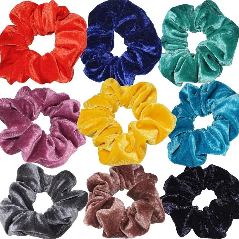 Velvet Scrunchies Pack – Soft, High-Elasticity Hair Ties For Gentle Styling & Comfortable Wear 1