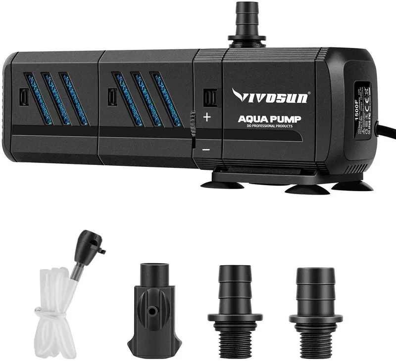 Vivosun 800 Gph Submersible Fountain Pump — 24W Quiet Water Circulator With 3 Nozzle Options 1