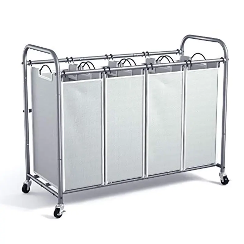 Wehome 4-Bag Rolling Laundry Sorter Cart – Heavy-Duty Hamper With Smooth-Castor Wheels For Home Organization 1