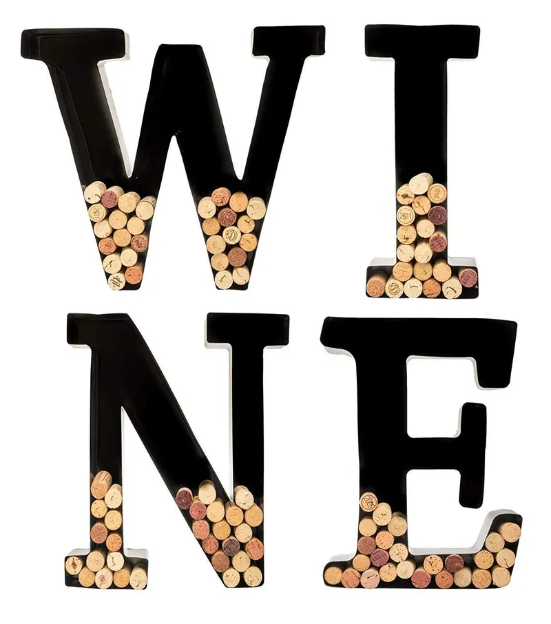 Will'S Monogrammed Metal Wine Cork Holder – Elegant 'M' Initial Display Stand 1