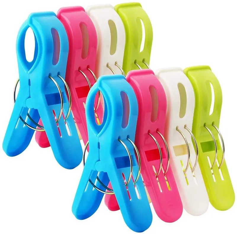 Windproof Beach Towel Clips – 8-Pack Plastic Quilt & Sunbed Clamps For Outdoor Use 1