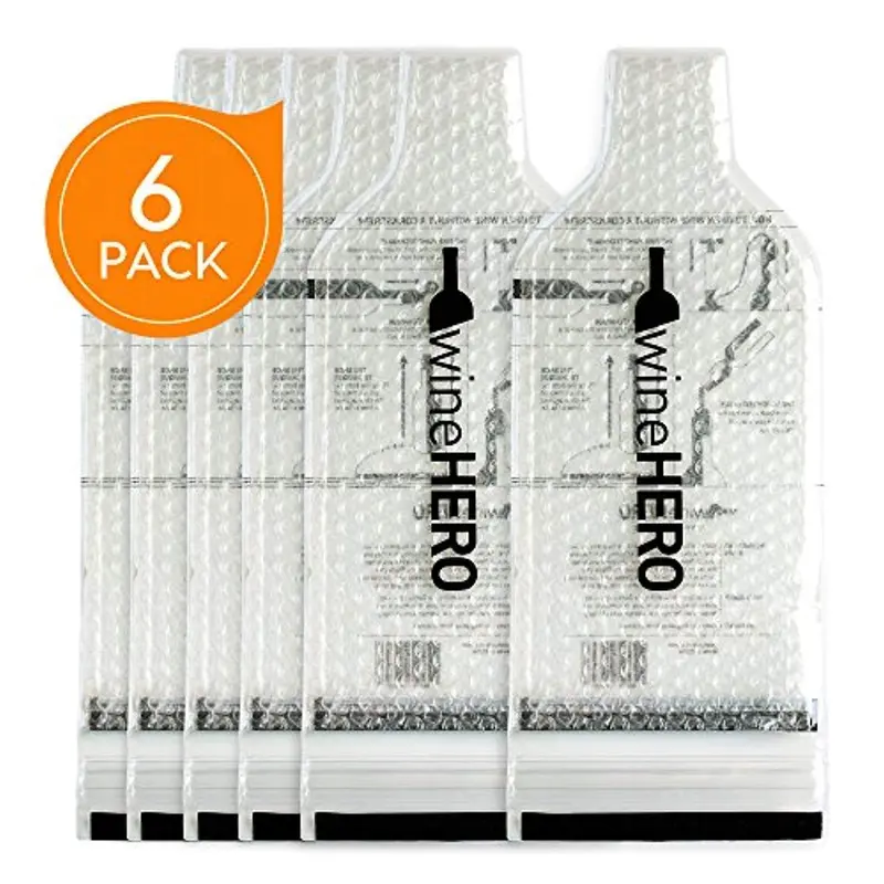 Winehero 6-Pack Leak-Proof Wine Bottle Travel Protectors – Airline-Approved, Checked Luggage & Cruise-Ready 1