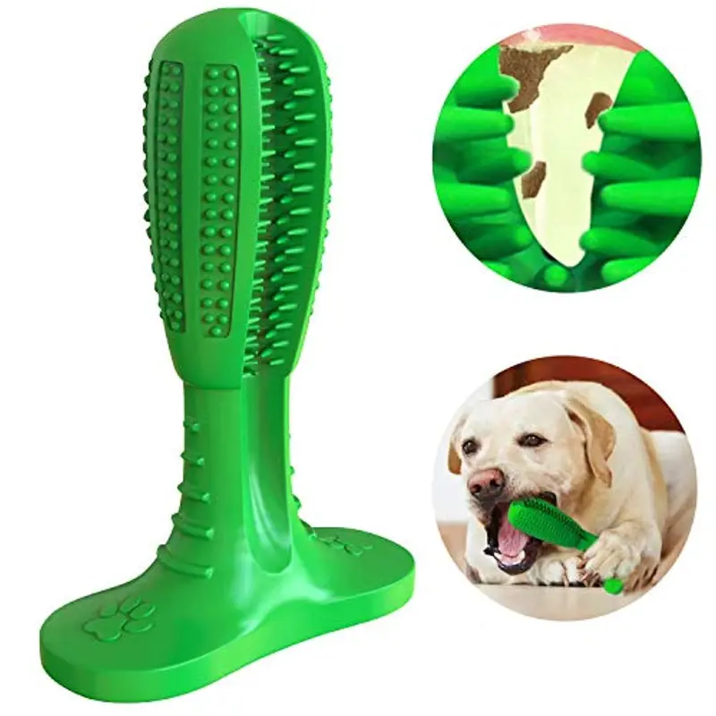 Wisedom Dog Toothbrush Stick – Ergonomic Puppy Dental Care Tool Made From Nontoxic, Chew-Resistant Rubber 1