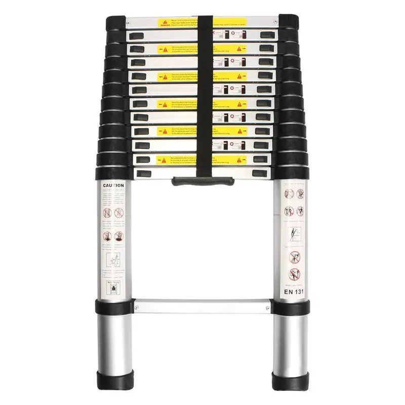 Wolfwise En131 Aluminum Telescoping Ladder – 12.5 Ft Extendable Multi-Use Extension Ladder (Black) 2
