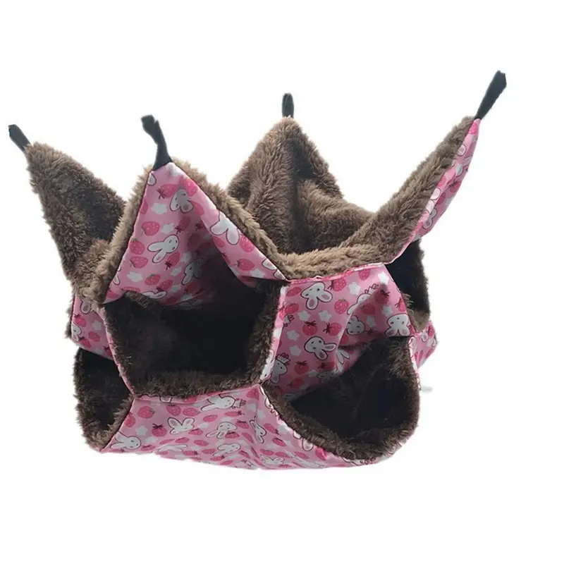 Wowowmeow Hanging Bunk Bed Hammock – Fleece-Lined Multi-Level Sleeping Platform For Sugar Gliders And Ferrets 1