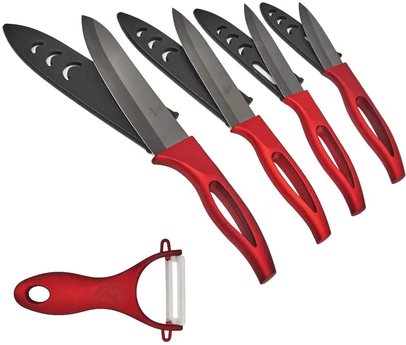 Yoheer Ceramic Knife Set – Bamboo-Handled Paring, Utility & Chef Knives (3", 4", 5", 6") 1