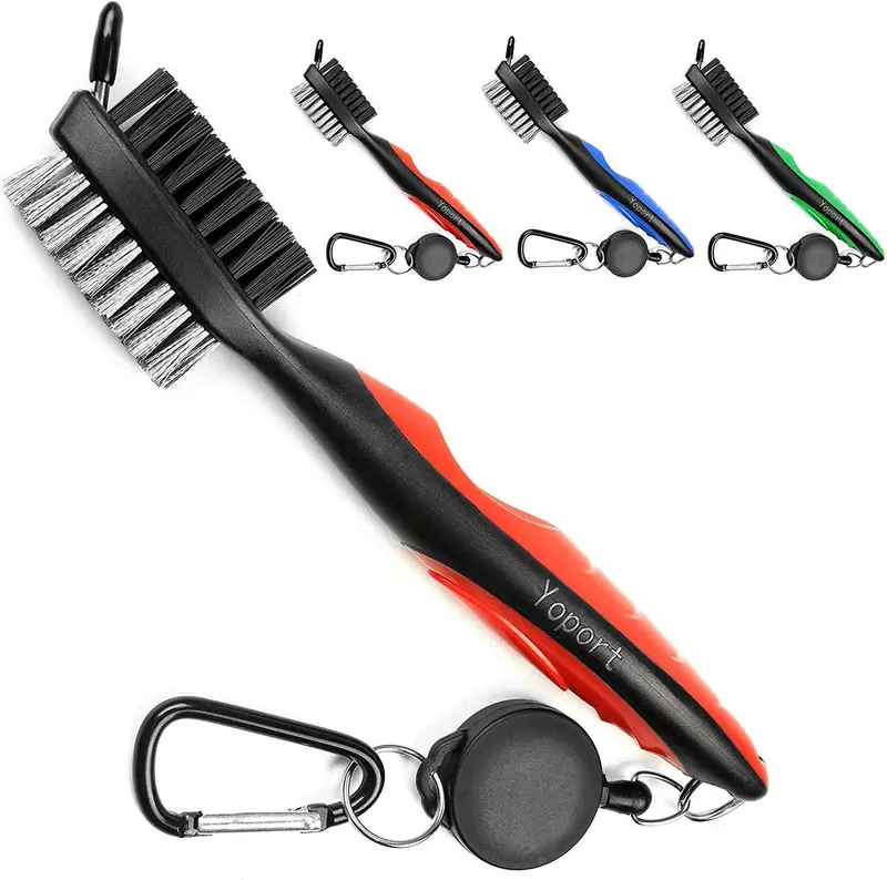 Yoport Retractable Club Brush & Groove Cleaner With Carabiner 1