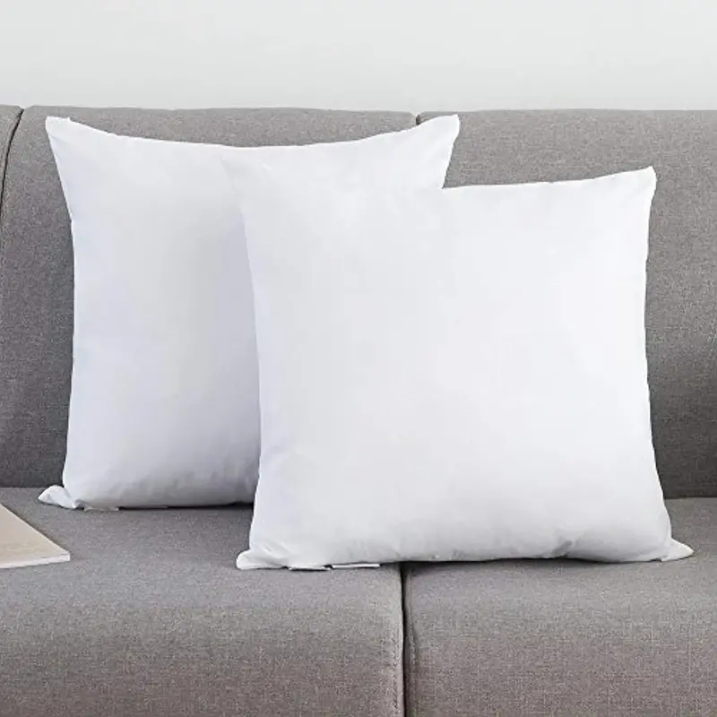 Ysther Square Pillow Inserts – 18-Inch Down-And-Feather Fill, Cotton Euro Sham-Compatible Cushion (2-Pack) 1