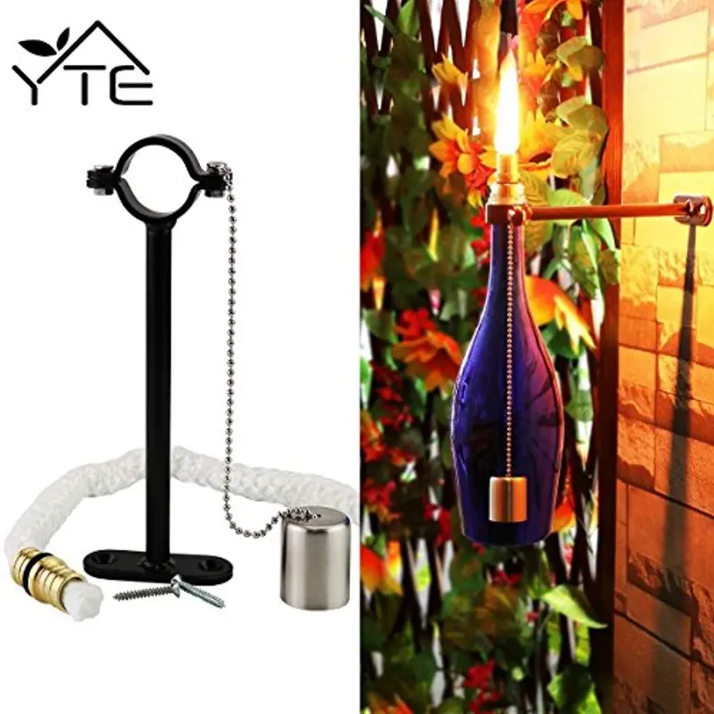 Yte Diy Tiki Torch Kit – Brass Wick Set For Wine Bottles, Outdoor Garden & Party Lighting Decoration 1