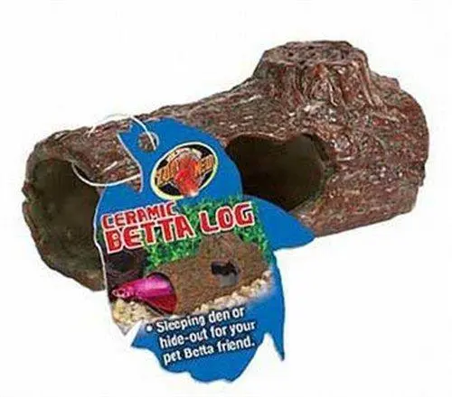 Zoo Med Sinking Ceramic Betta Log – Natural-Looking Hiding Spot & Decorative Ornament 1