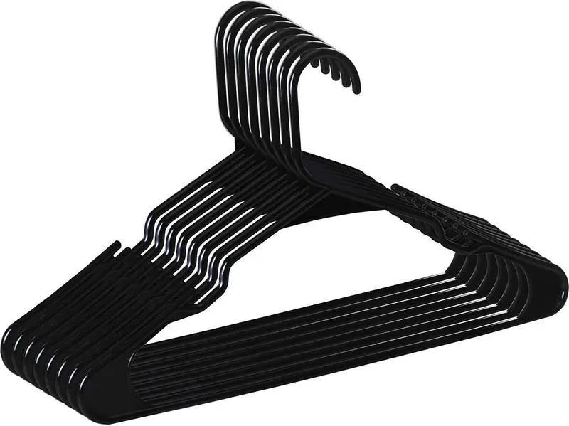 Zoyer Black Plastic Hangers — 50-Pack Heavy-Duty Standard Garment Hangers 1
