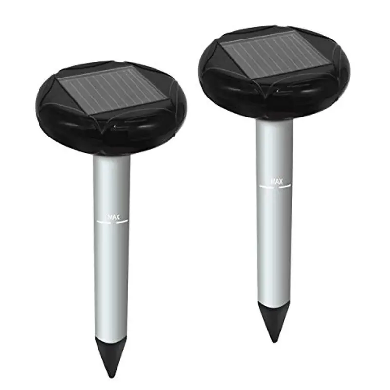 Zyyrss Solar-Powered Sonic Mole Repeller – Waterproof Pest Deterrent Spikes For Moles, Gophers, And Voles In Lawns And Garden Beds (2-Pack) 1